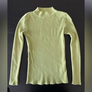 Petal & Pup, Green Ribbed Turtle Neck, Small